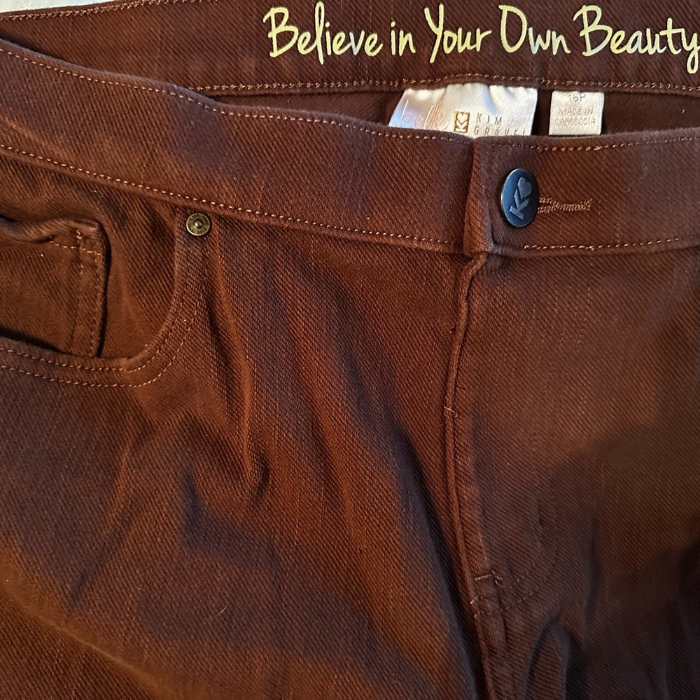 Belle by Kim Gravel Brown Jeans
